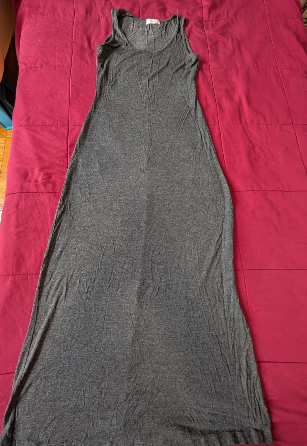Grey Sleeveless Maxi Dress with Back Cutout