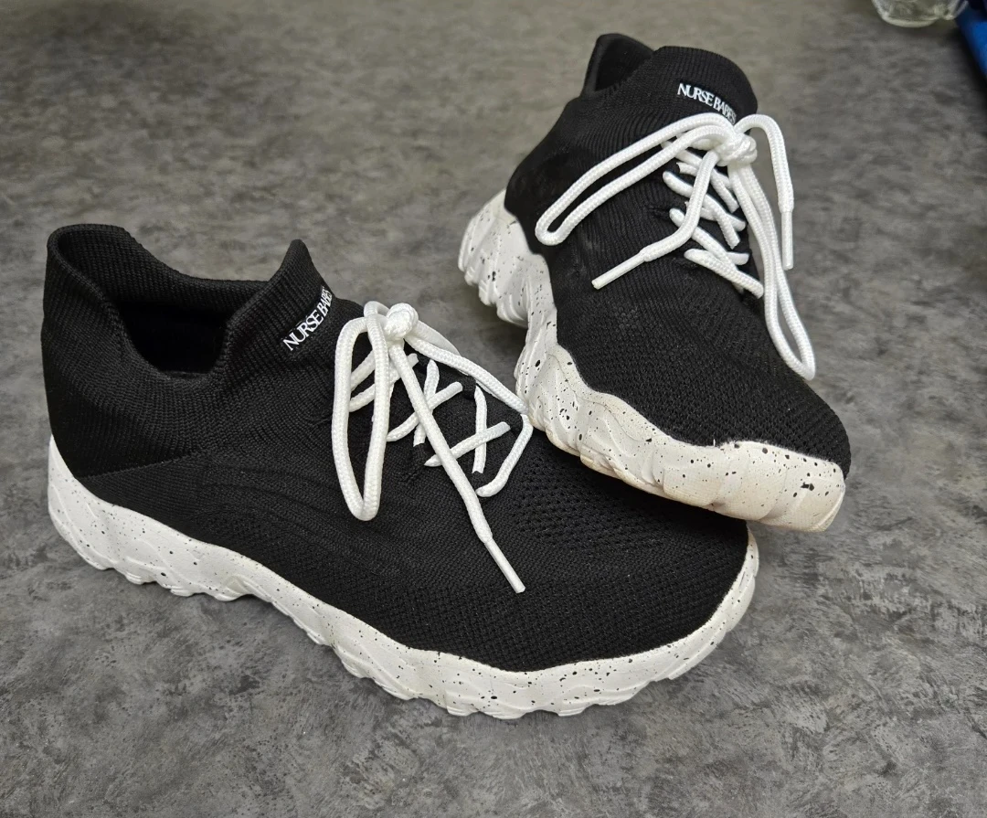 Nurse babe Knit Sneakers with White Speckled Soles