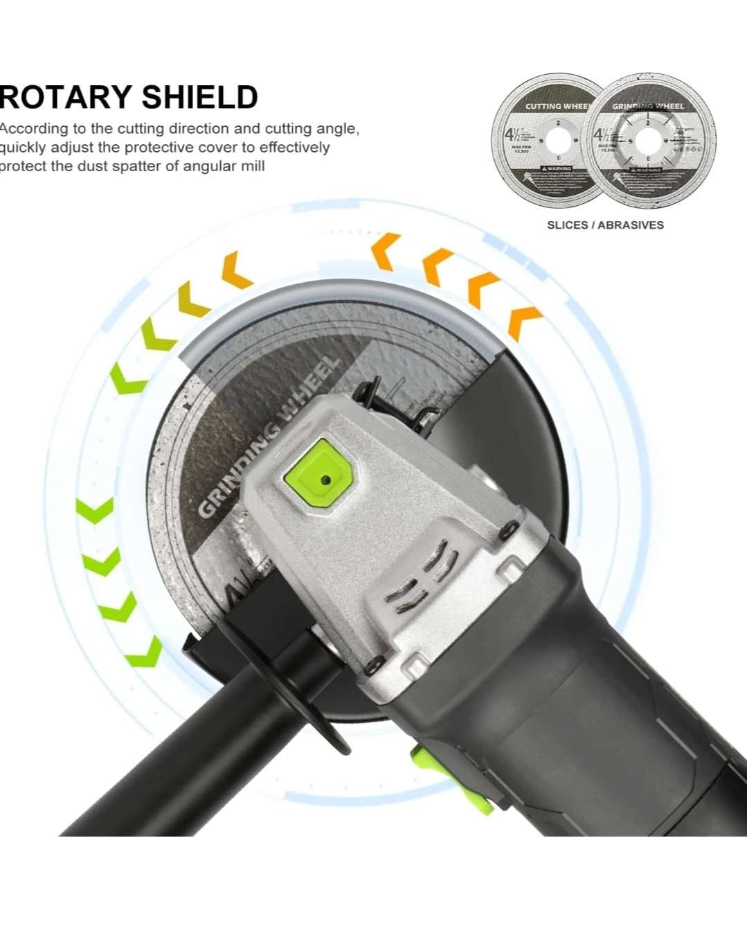 Galax Pro 4.5" Angle Grinder with 4 Metal Grinding Wheels - photo 3