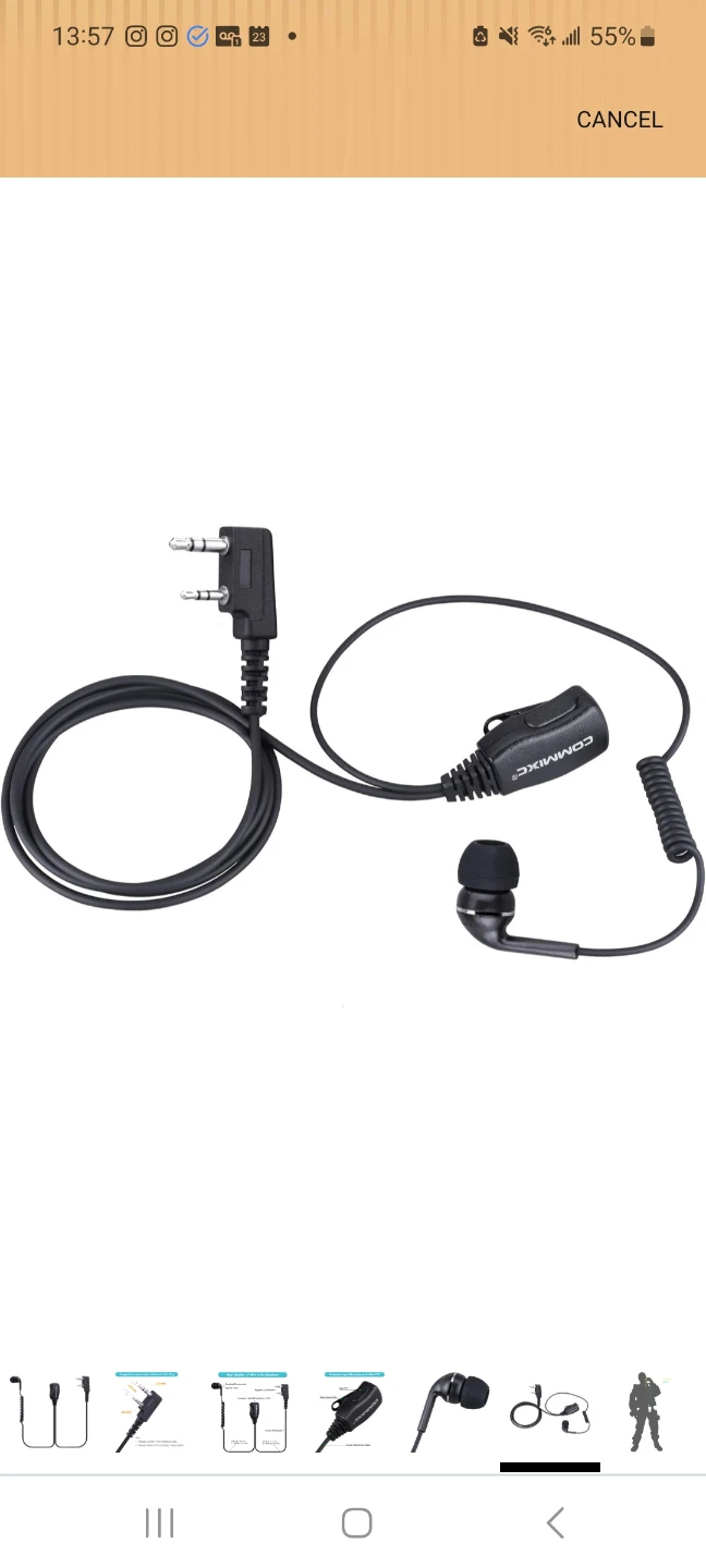 COMMIXCS Walkie Talkie Headset, 2-Pin 3.5mm/2.5mm in-Ear - photo 2
