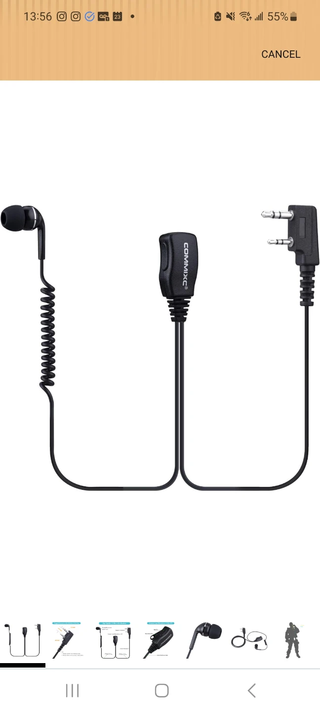 COMMIXCS Walkie Talkie Headset, 2-Pin 3.5mm/2.5mm in-Ear - photo 5