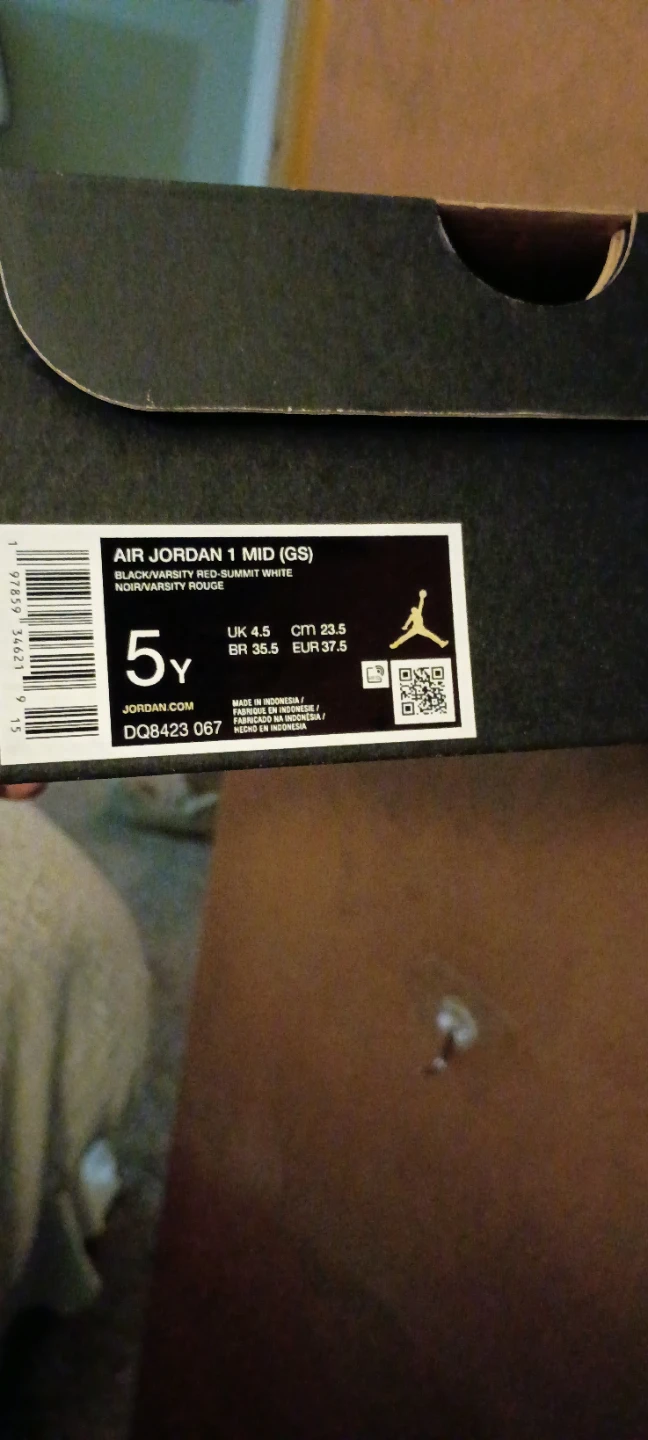 Air Jordan 1 Mid (Toddler) Black Red White - photo 5