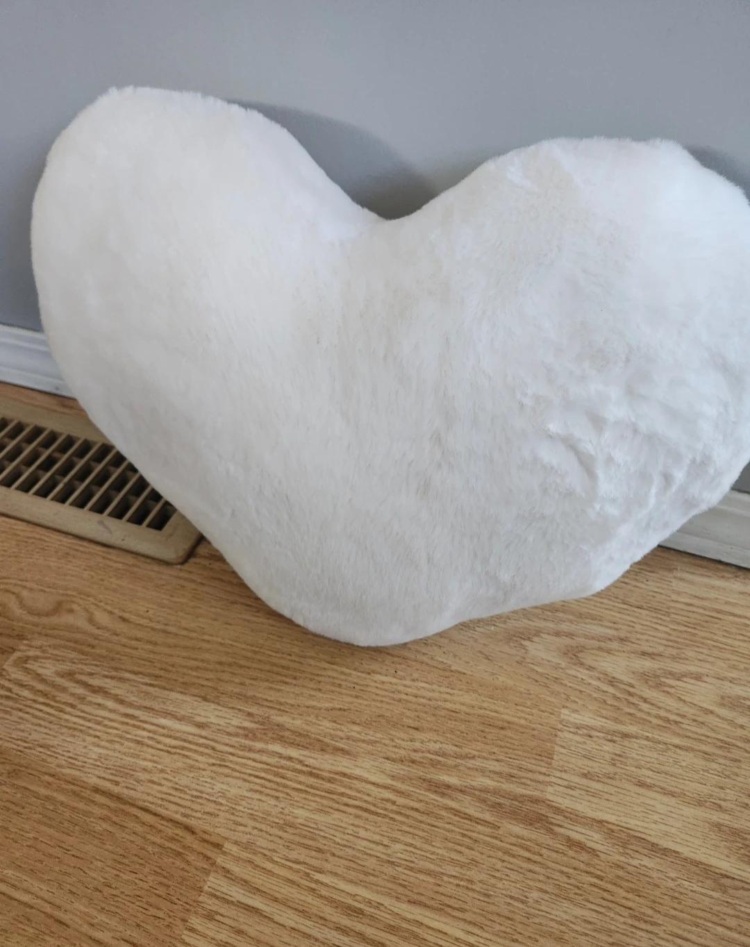 White Heart Shaped Plush Pillow