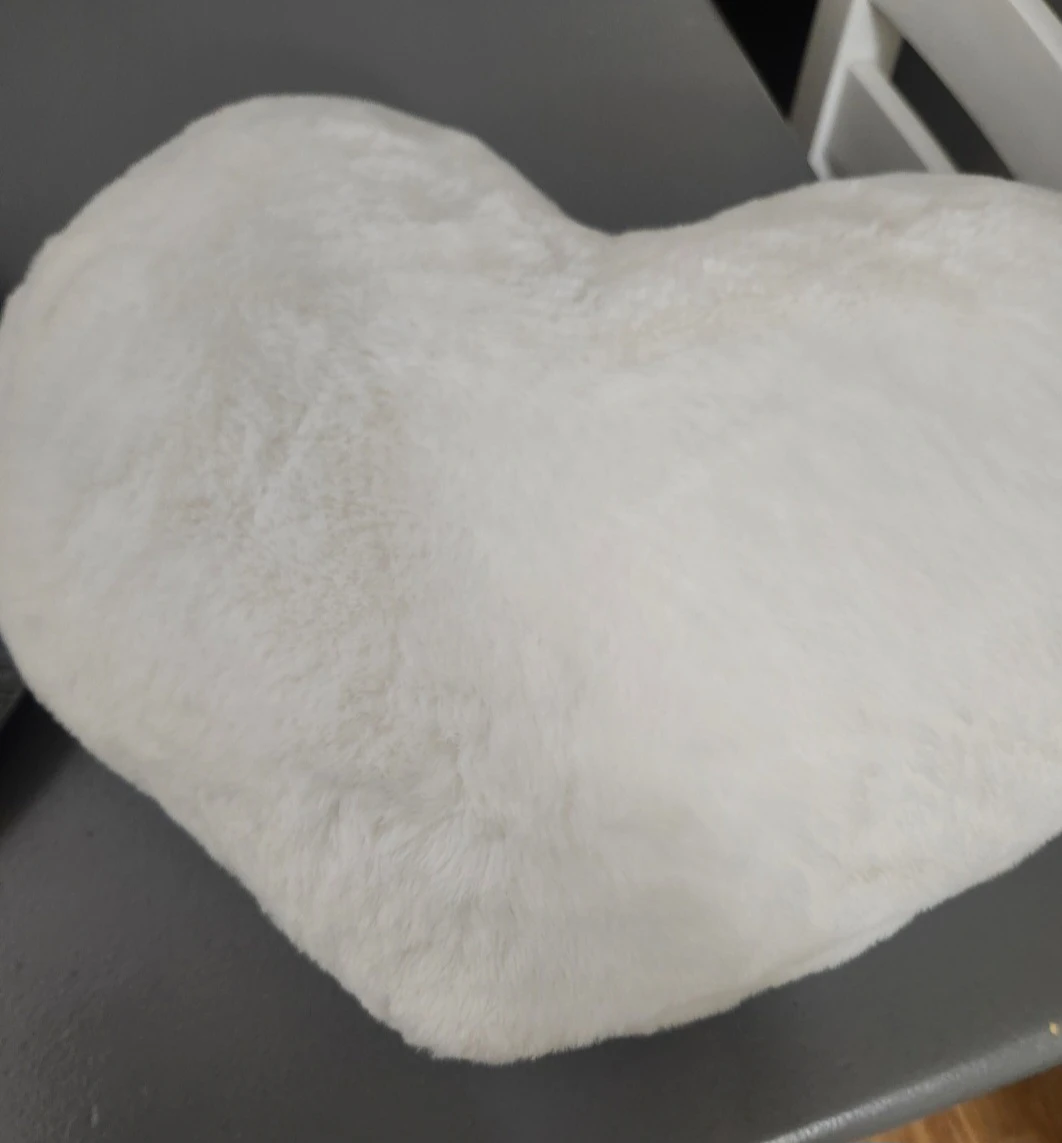 White Heart Shaped Plush Pillow - photo 5