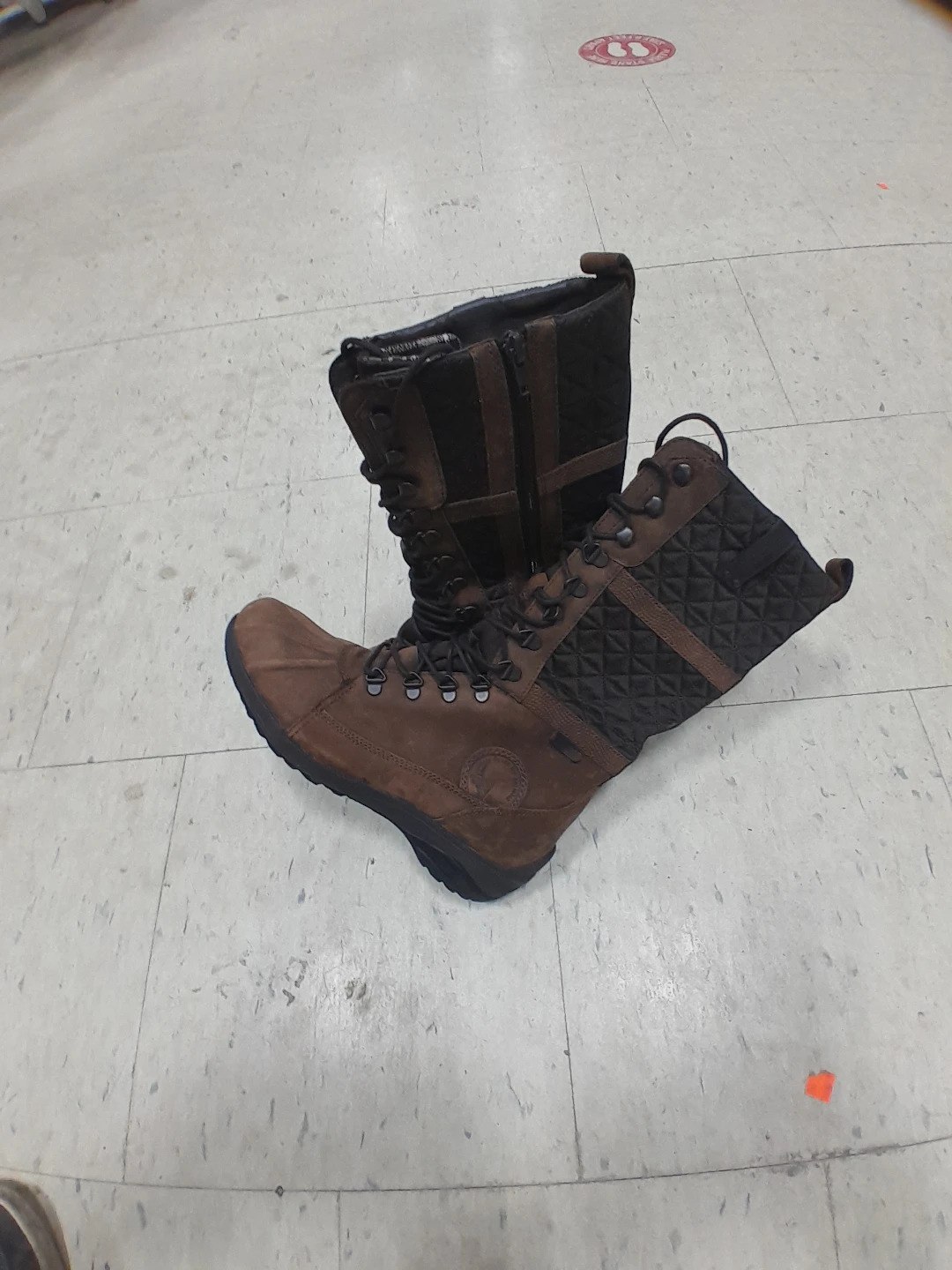 Brown Suede and Quilted Winter Boots All Rounder 8.5