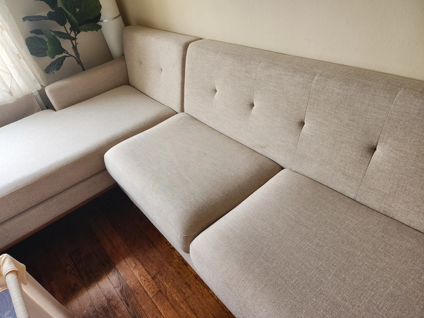 Left-Facing Sectional Sofa - Beige - photo 2