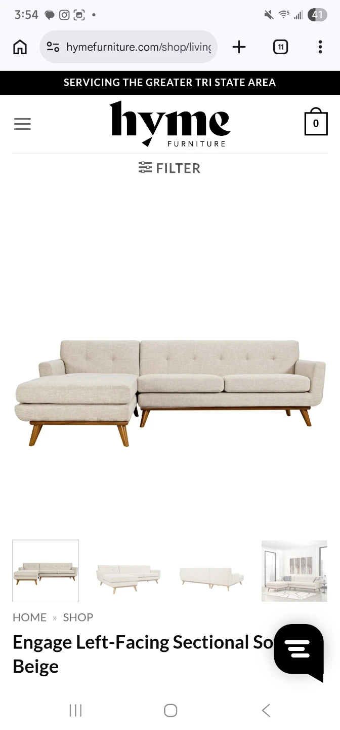 Left-Facing Sectional Sofa - Beige - photo 5