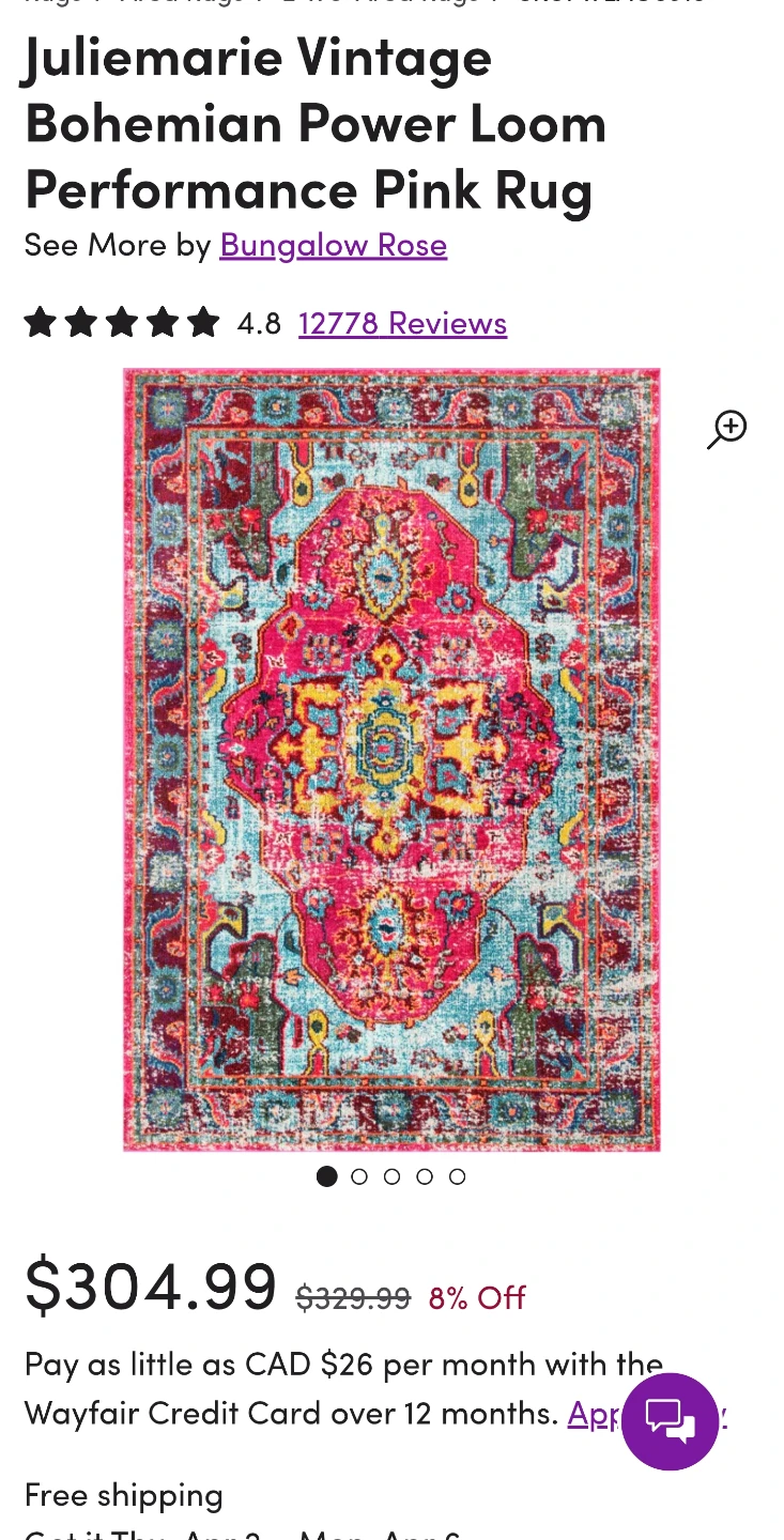 Juliemarie Vintage Bohemian Pink Rug - photo 2