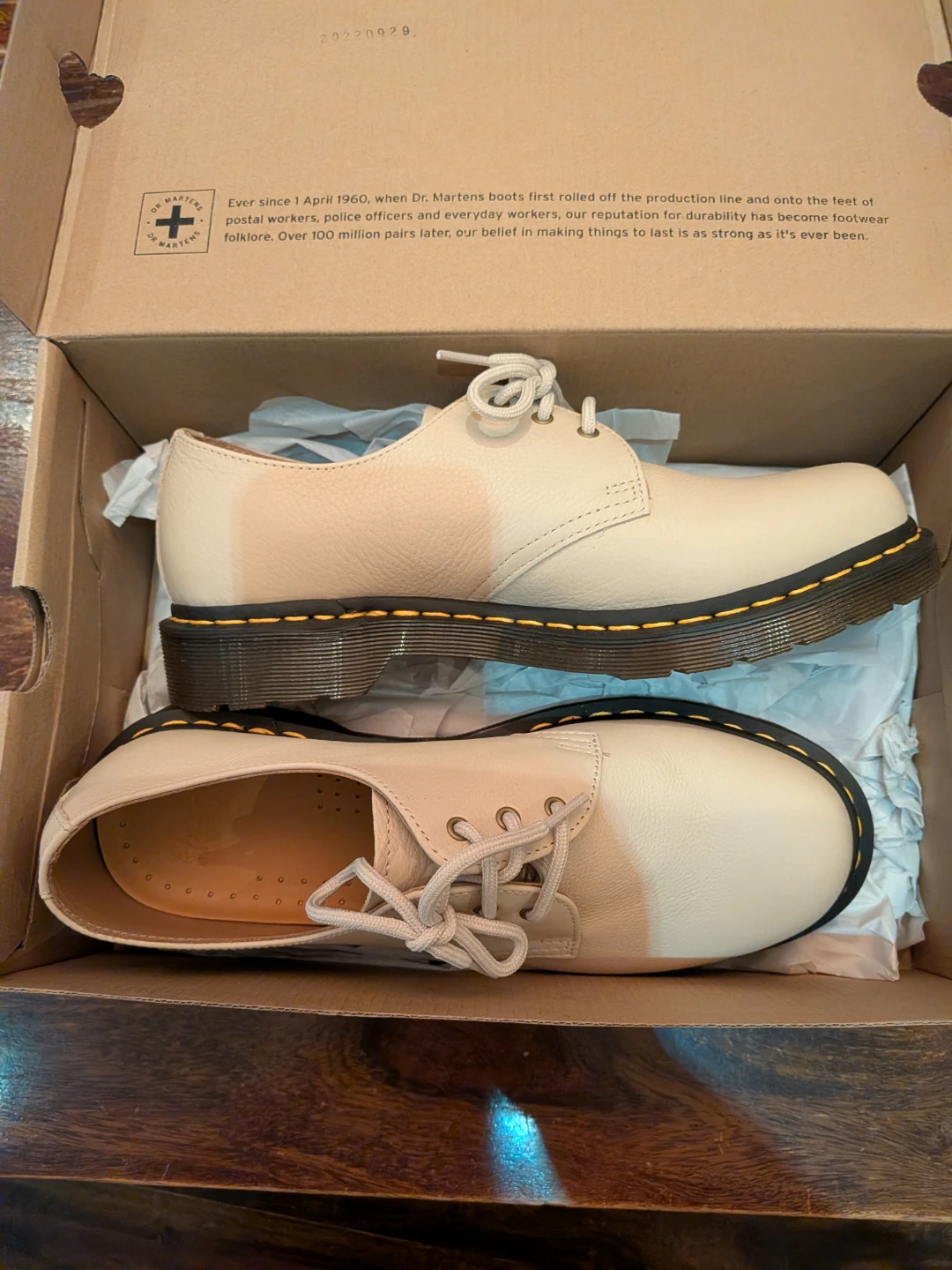 Dr. Martens 1461 Parchment Beige Leather Shoes