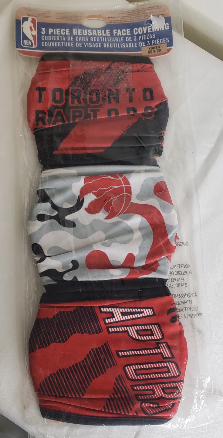 Brand new Toronto Raptors Youth Face Covering 3Pcs Mask - photo 3