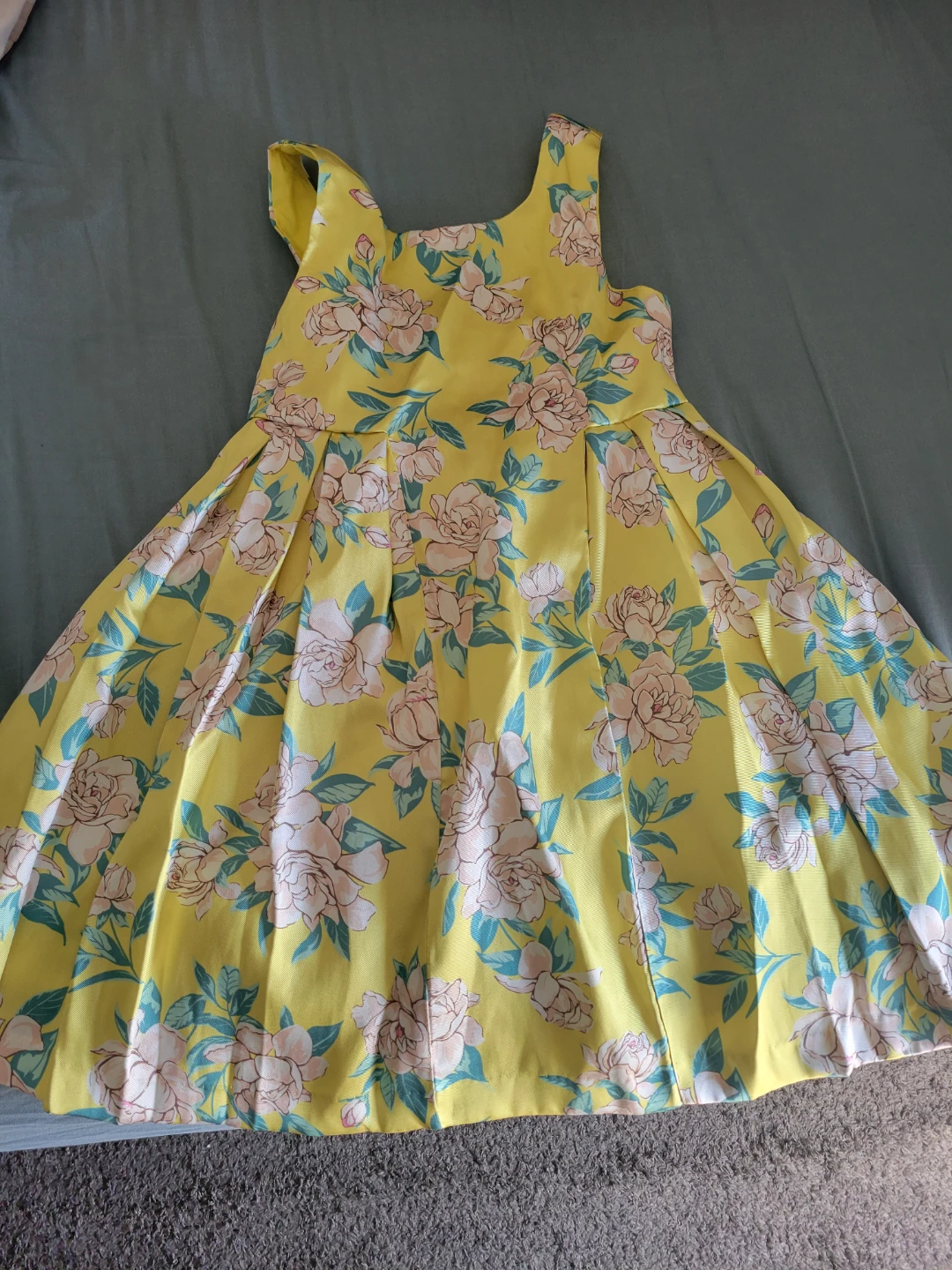 Yellow Floral Dress with Bow - photo 2