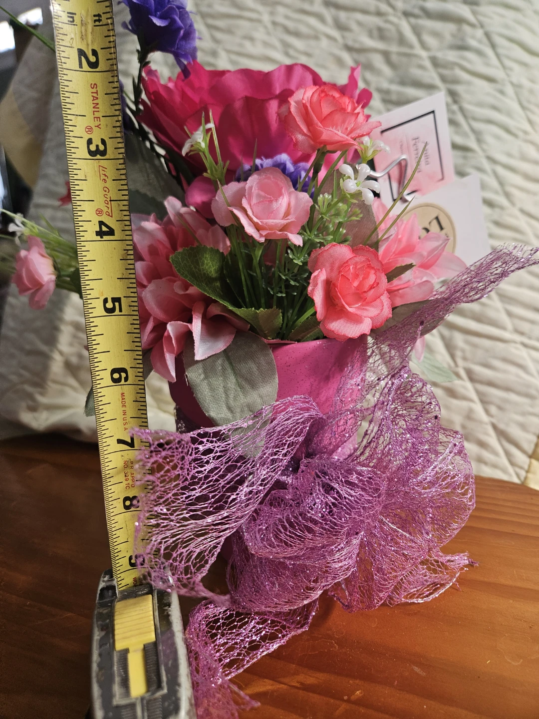 Artificial Flower Arrangement in Pink Pot - photo 3
