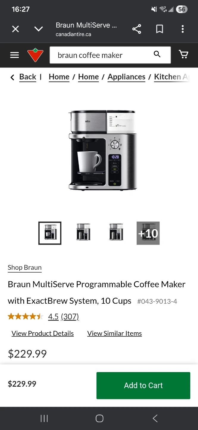 Braun MultiServe Programmable Coffee Maker with ExactBrew System