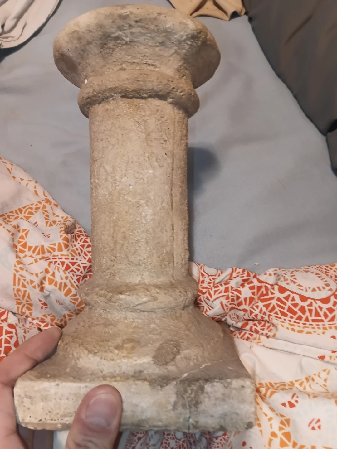 Vintage Stone Pedestal Plant Stand - photo 3