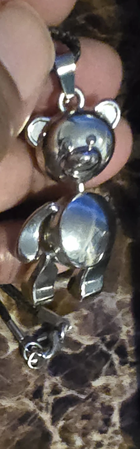 Silver Teddy Bear Pendant Necklace - photo 2