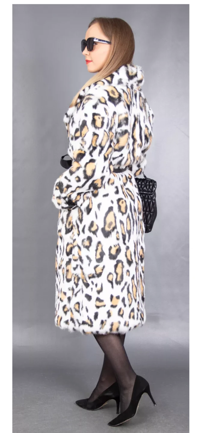 Women's Leopard Print Lapin Fur Coat - photo 4