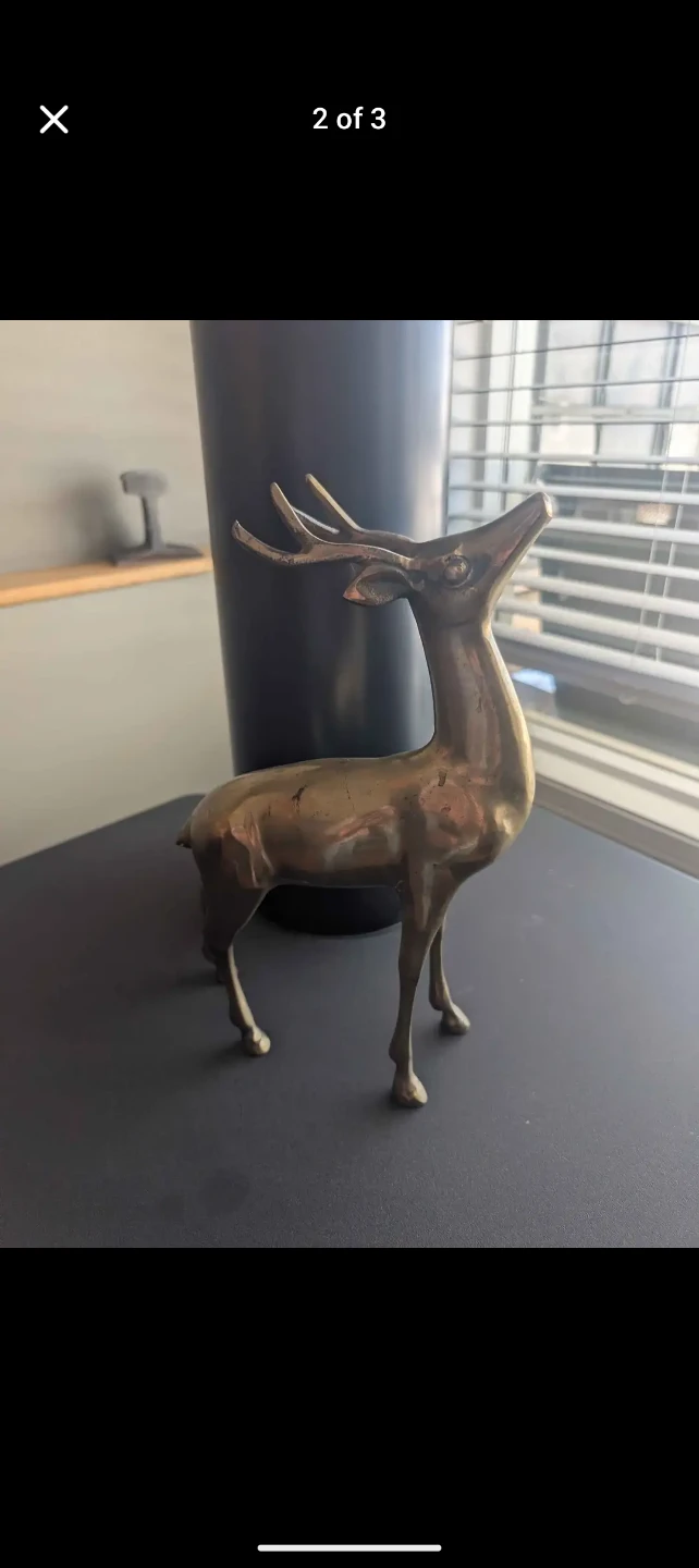Brass Deer Figurines (Set of 2) - photo 2