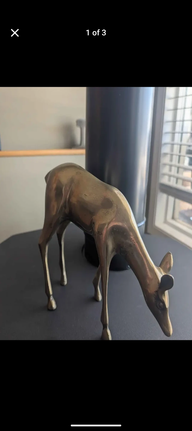 Brass Deer Figurines (Set of 2) - photo 3