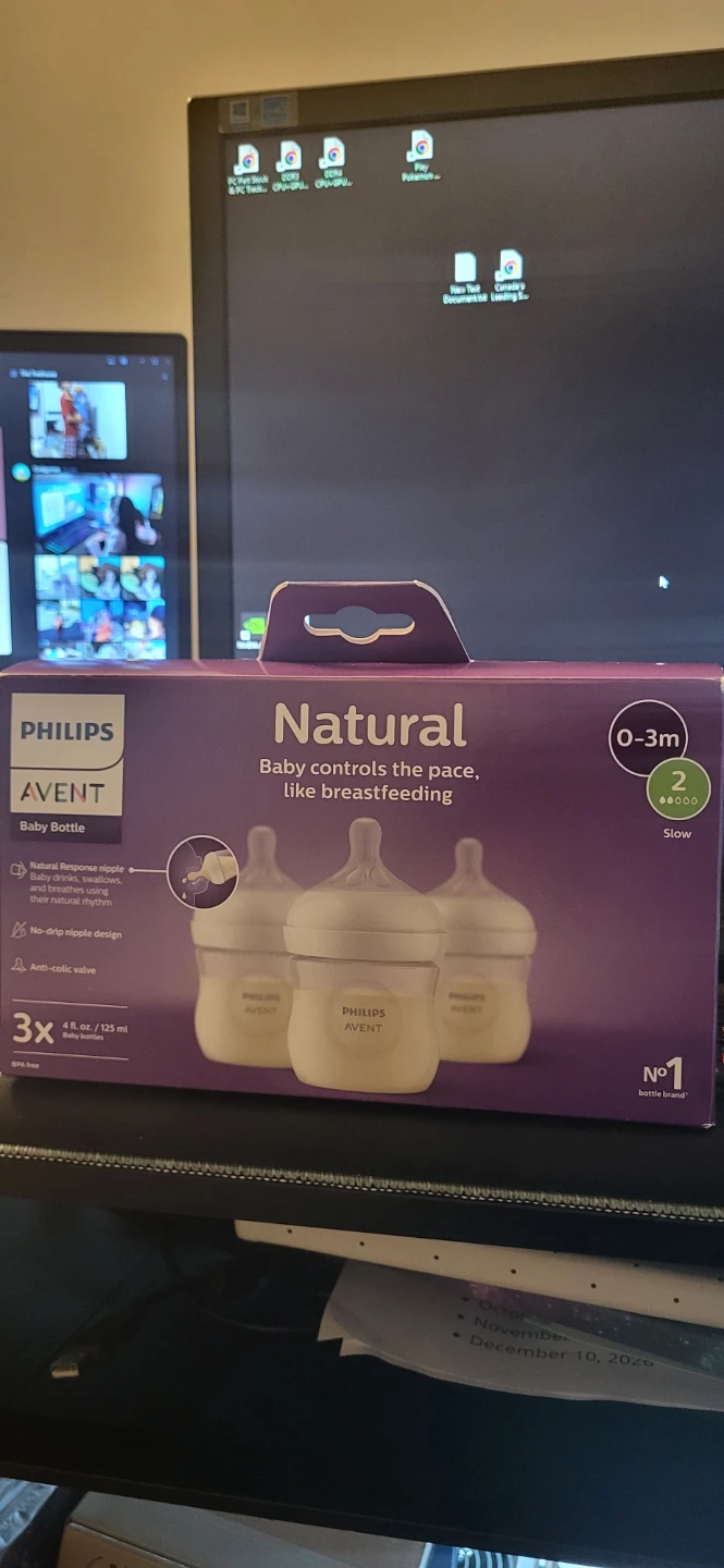 Philips Avent Natural Baby Bottles - 3x 4oz/125ml