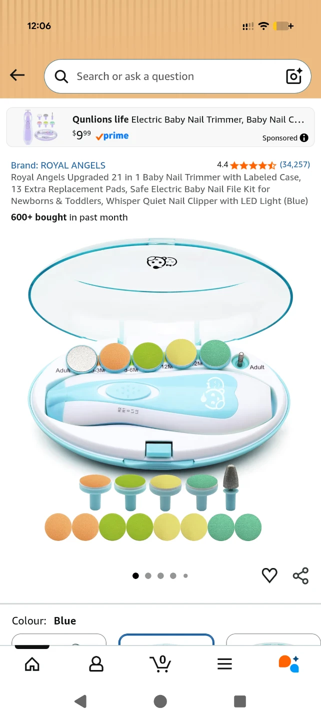 Royal Angels Electric Baby Nail Trimmer - Blue