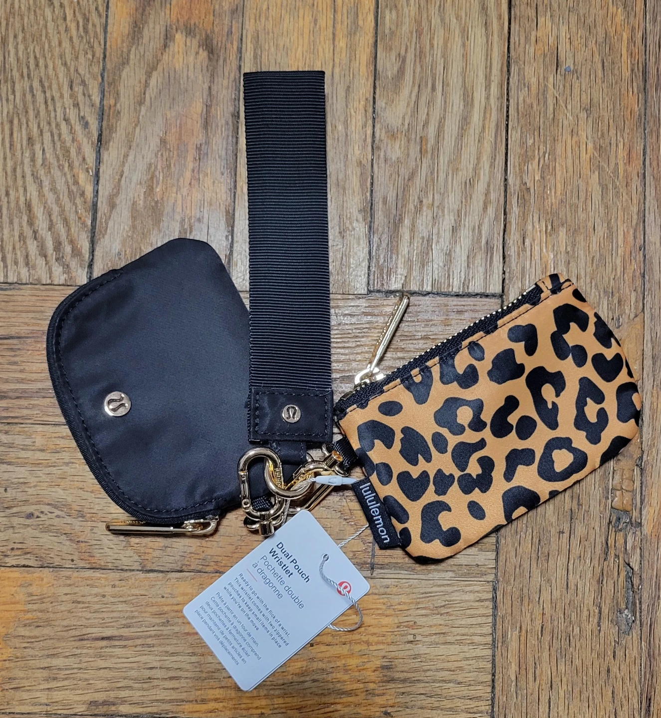 Lululemon Dust Pouch Wristlet Double - Black Leopard
