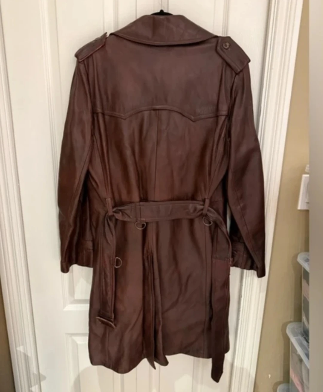 Women's Leather Trench Coat - photo 2