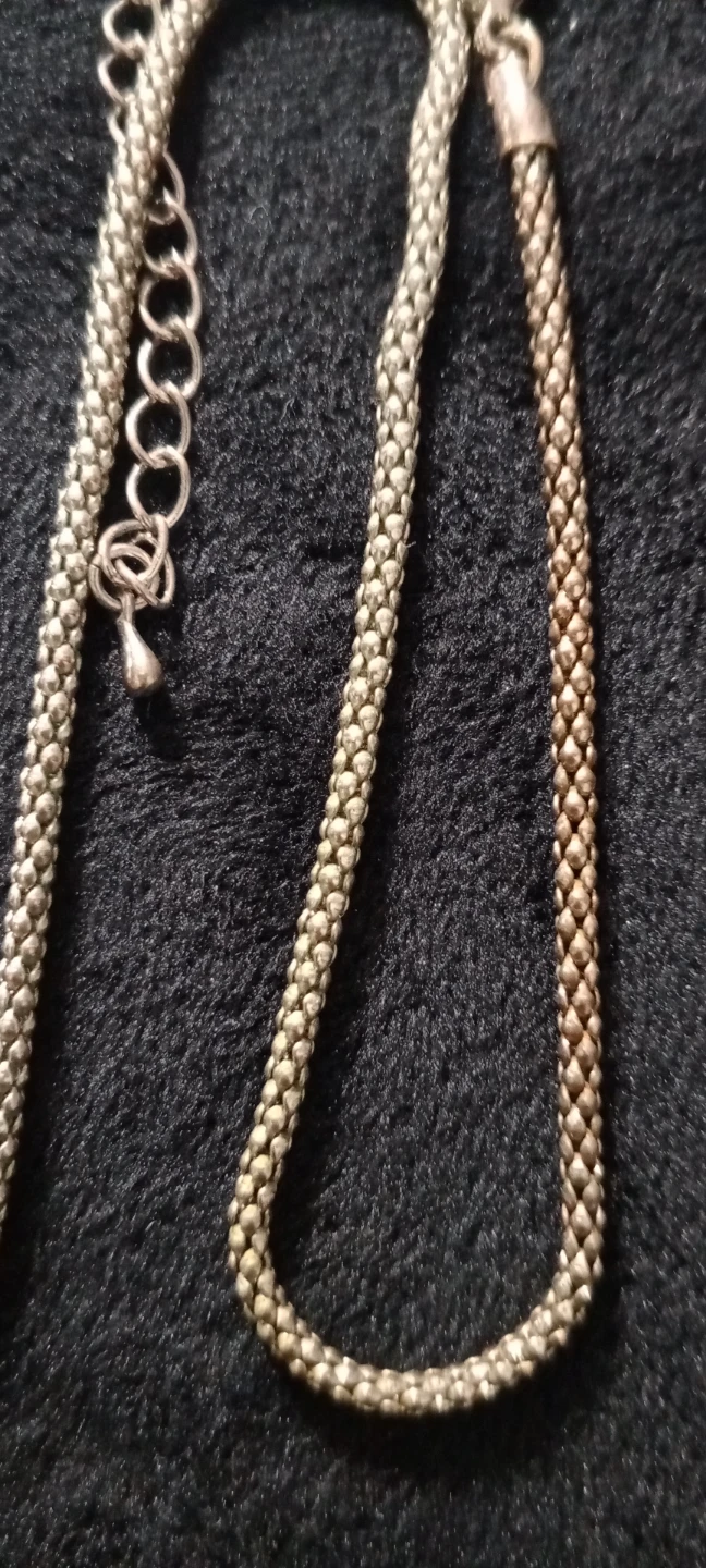Vintage 🔥 Silver Tone Chain Necklace with Extender - photo 3