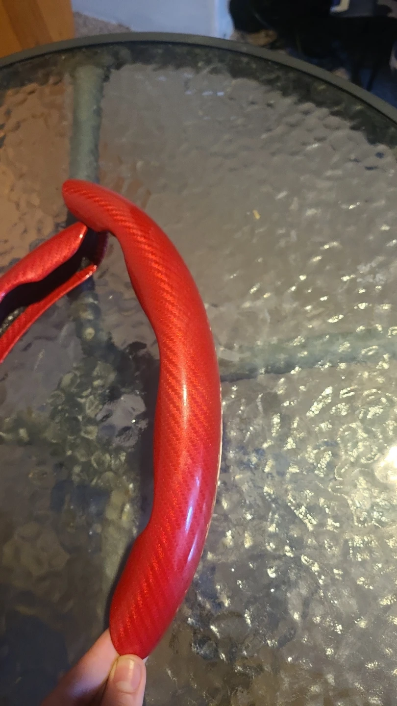 Red Carbon Fiber Steering Wheel Covers - photo 4