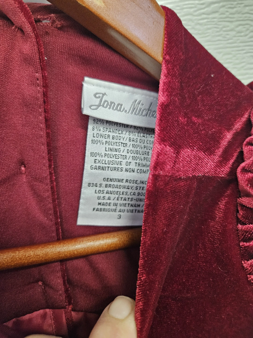 Jona Michelle Girls Velvet & Tulle Dress Size 3 - photo 3