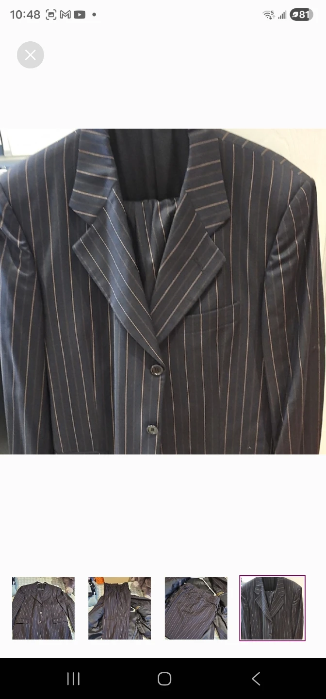 Pinstripe Suit Jacket and Pants Set