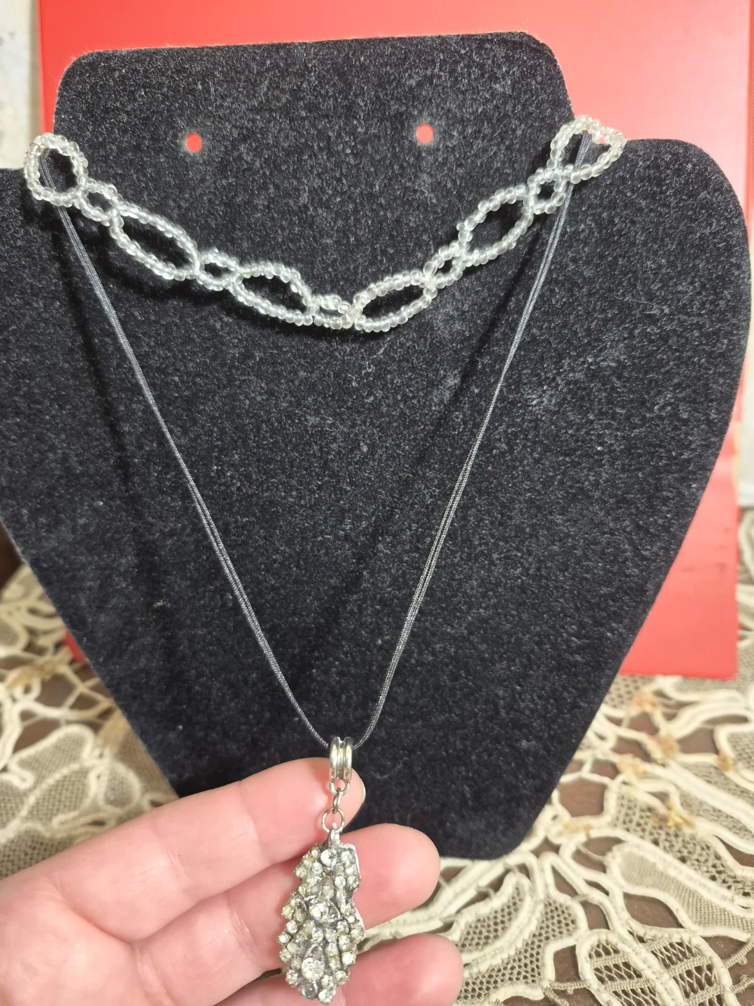 Rhinestone Pendant Necklace choker @orher listing - photo 2