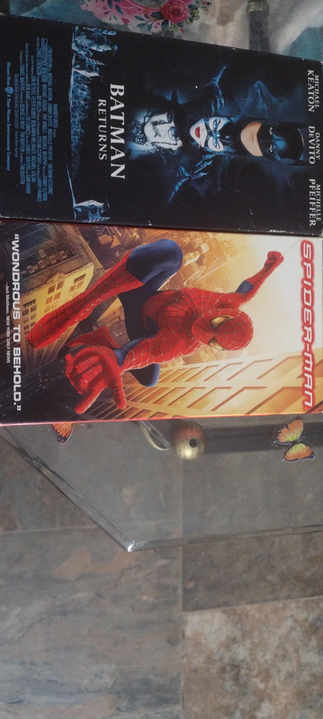Spider-Man VHS and Batman Returns VHS
