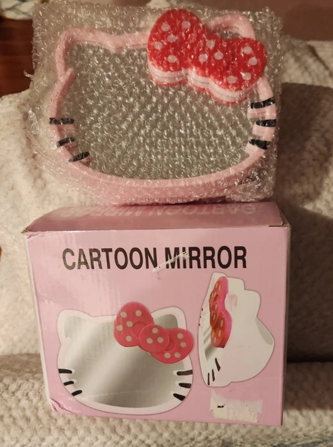 Cartoon Mirror Hello Kitty Style Pink