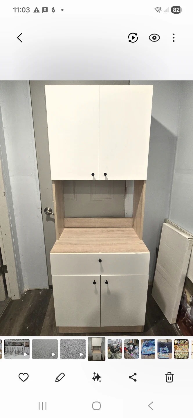 White and Wood Kitchen Baker's Rack with Storage