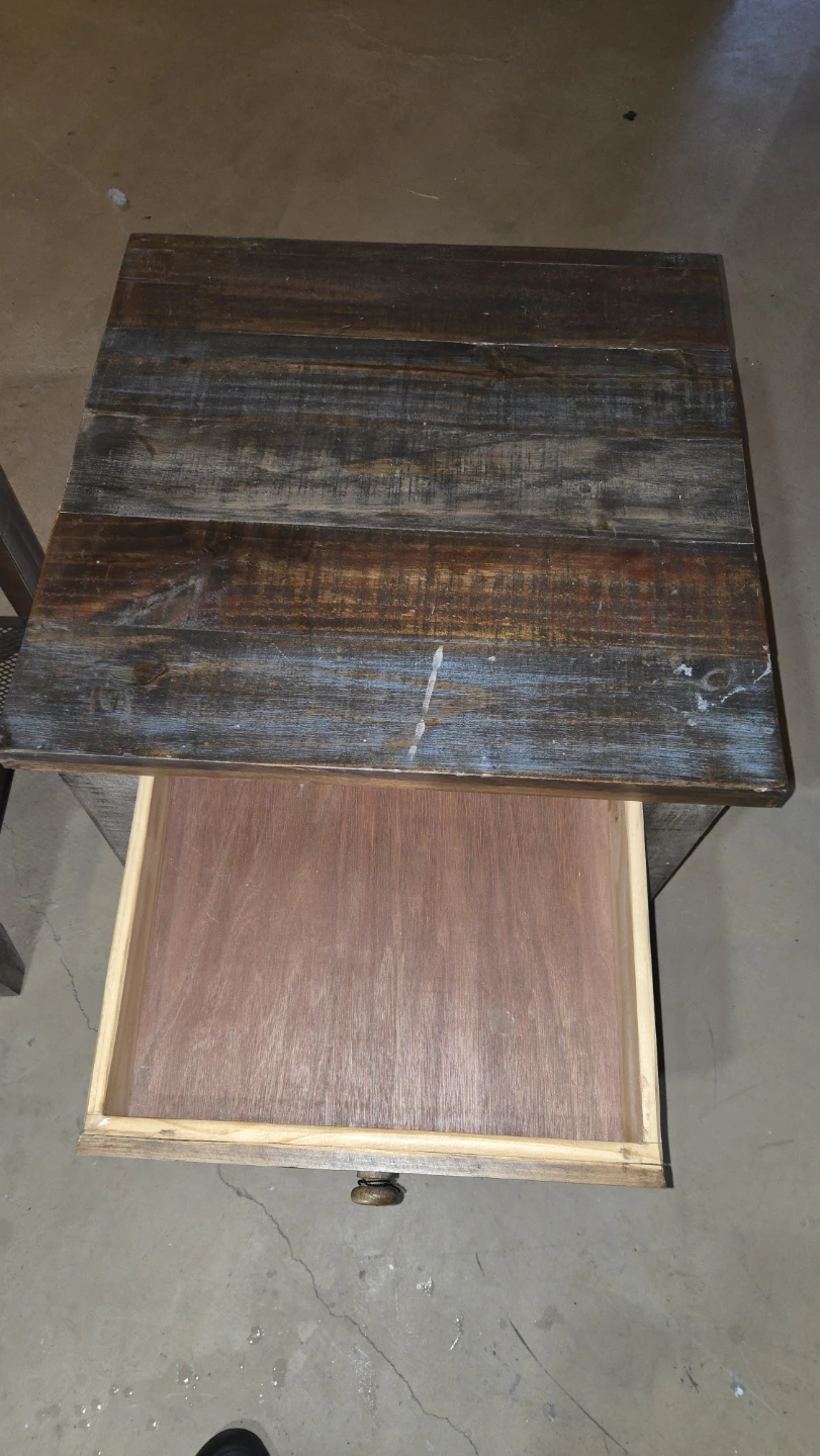 Rustic Wood Coffee Table and side tables with drawers. - photo 3