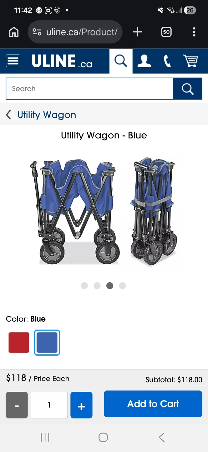 Uline Blue Utility Wagon