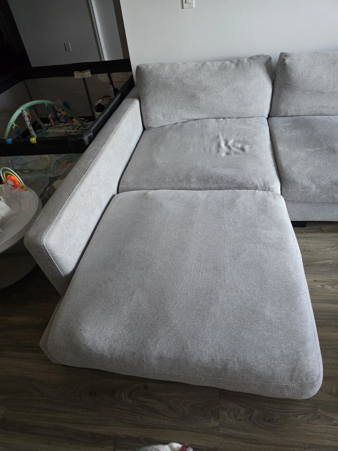 Grey Sectional Sofa with Chaise - photo 2
