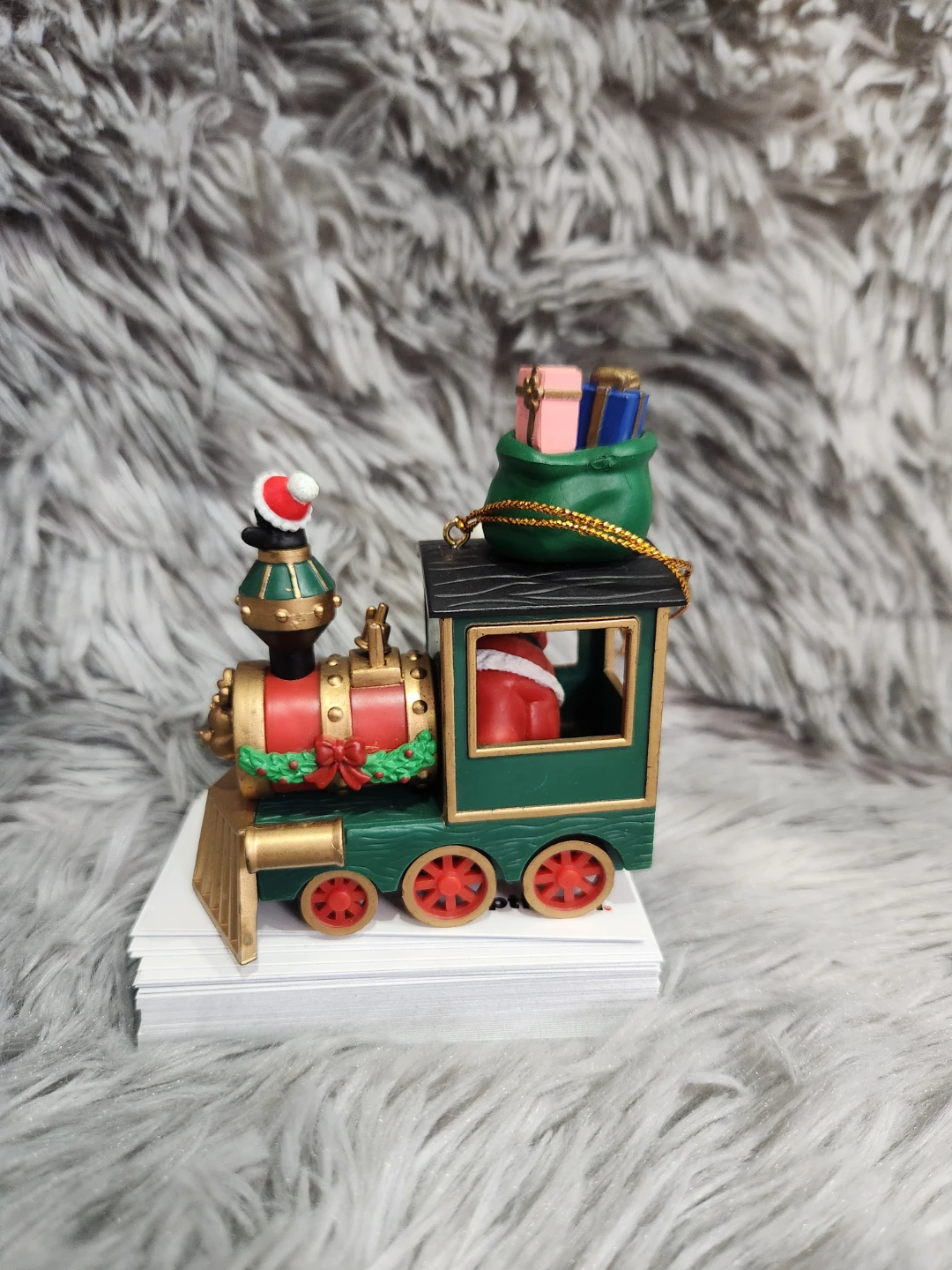 Christmas Train Ornament with Santa and Penguin - photo 3