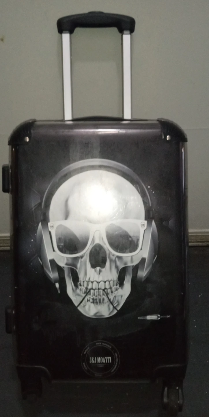 J&J MOATTI Skull Design Spinner Suitcase