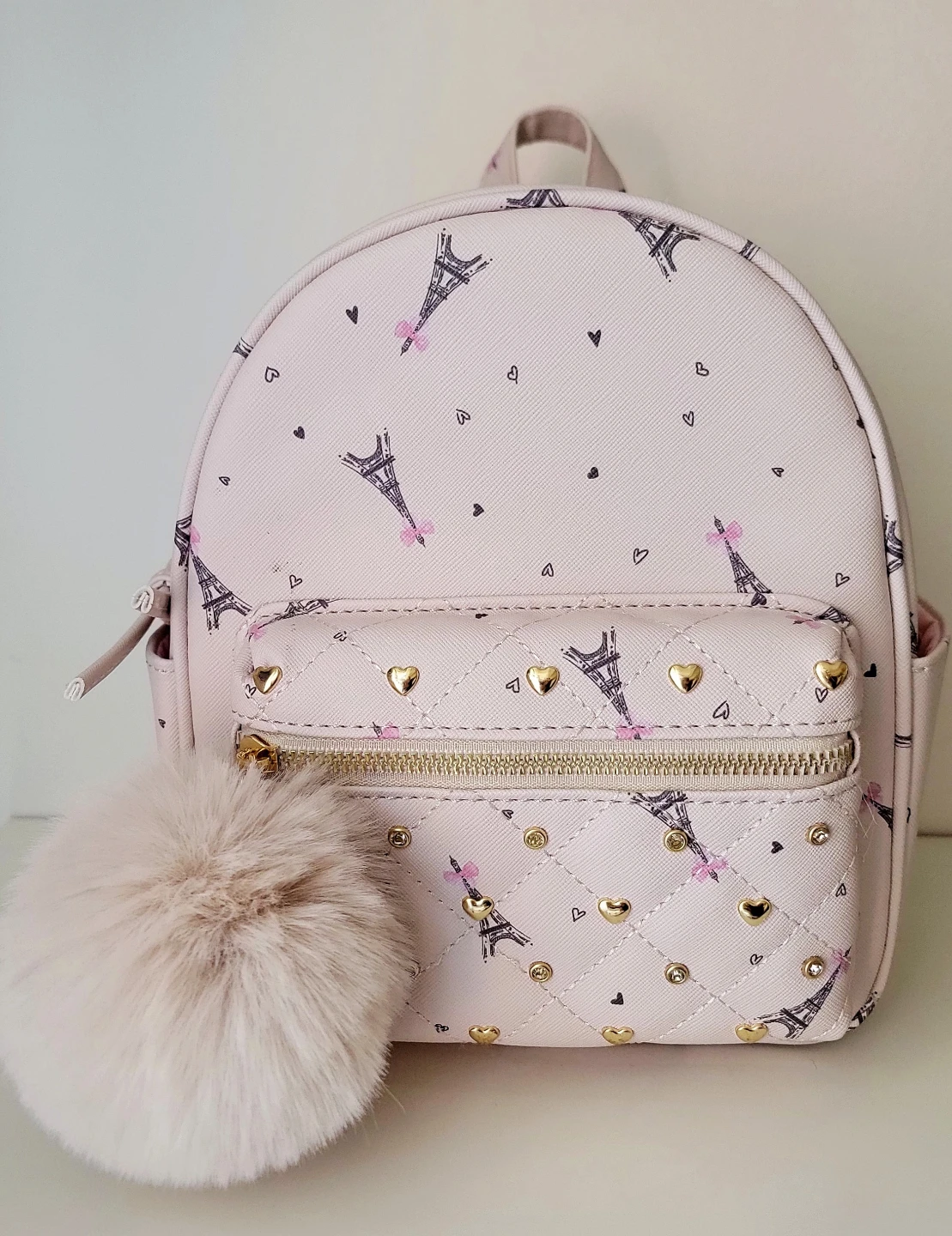 🆕️ Girls Mini Backpack Pink Paris Eiffel Tower (NWT)