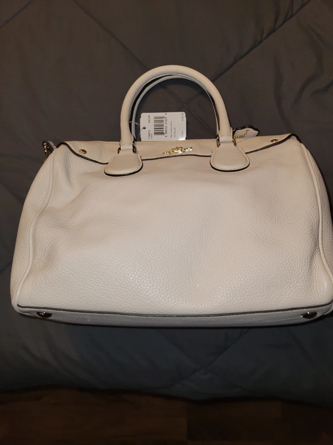 Coach Leather Satchel Bag - Cream