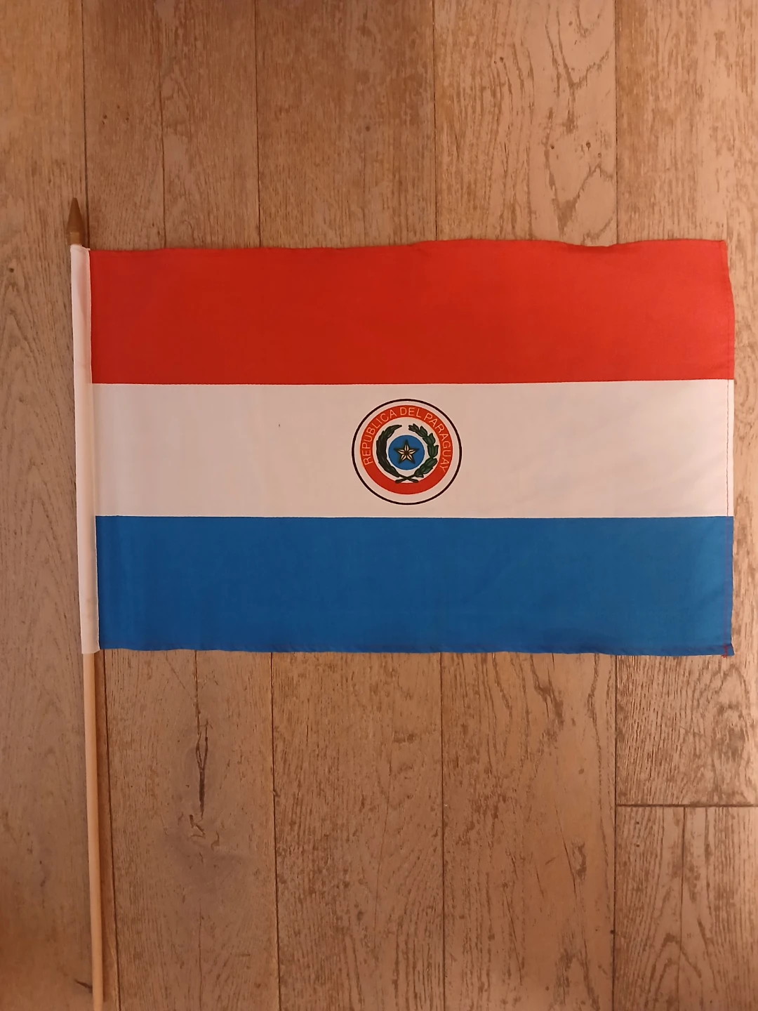 Paraguay Flag with Wooden Stick - photo 2