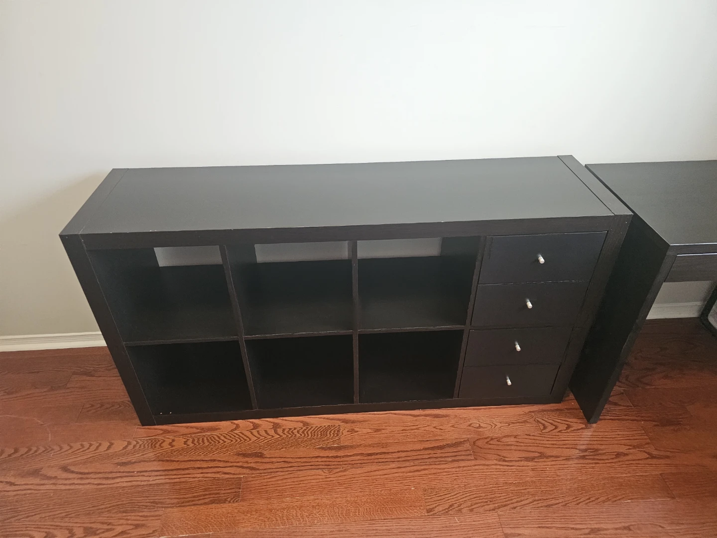 Black Cube Storage Unit with Drawers