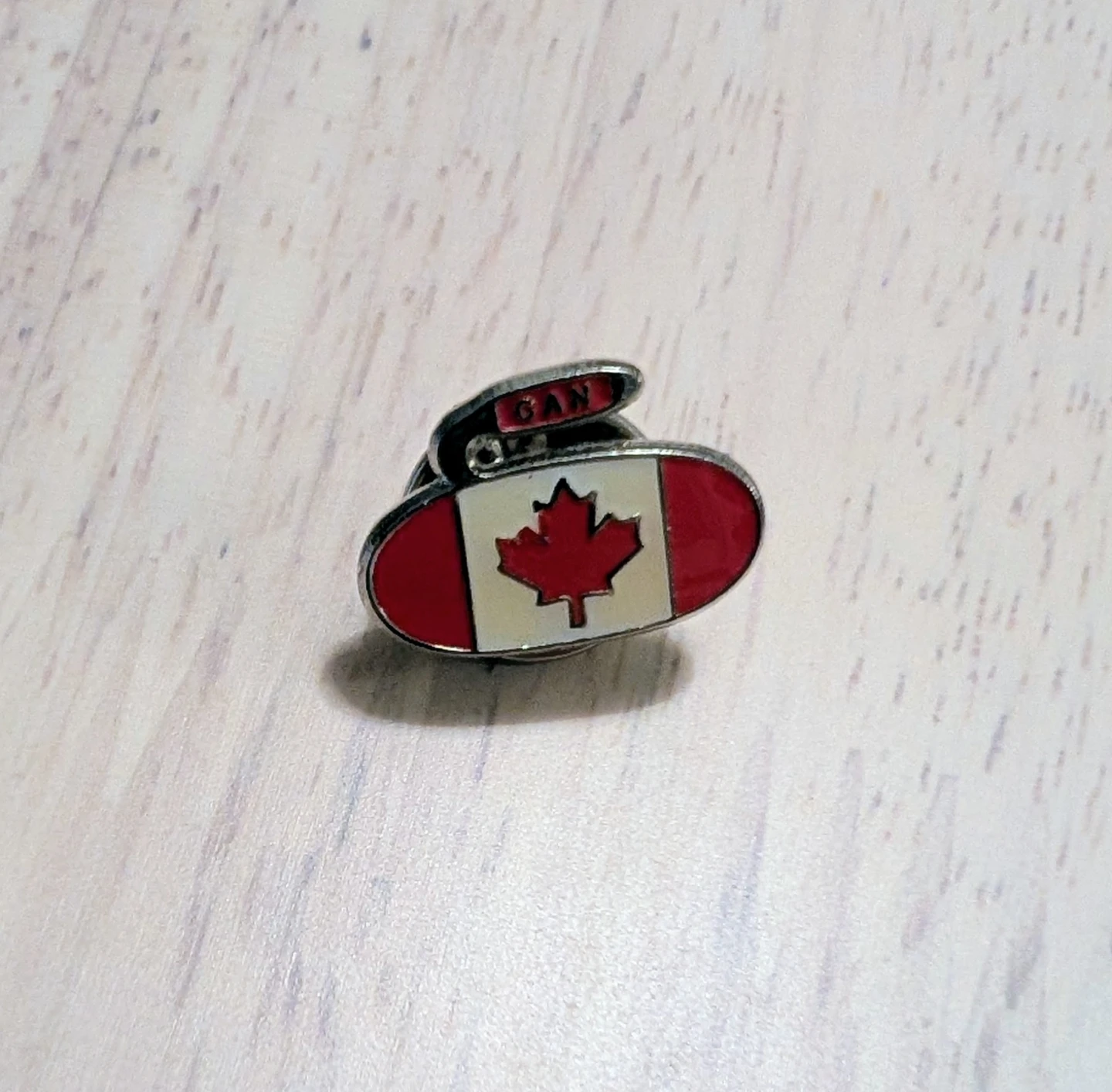 Brand New Canadian Flag Curling Stone Lapel Pin