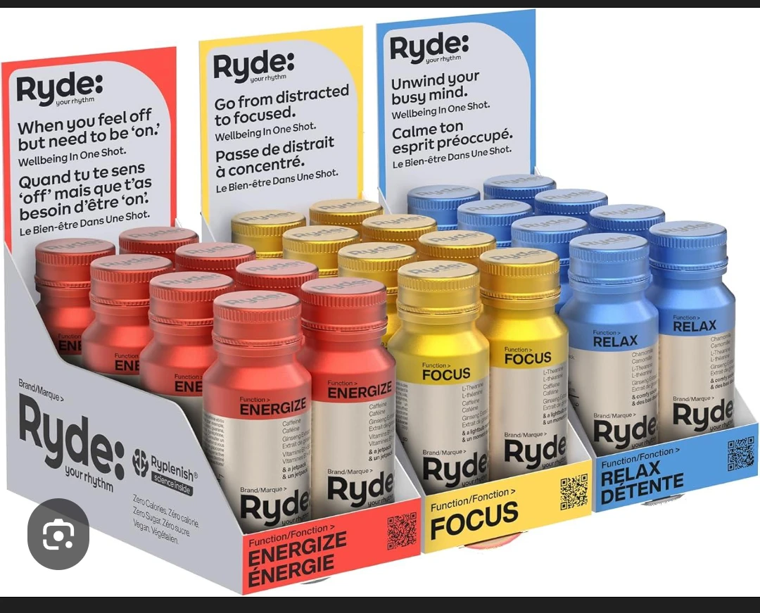 Ryde Energy, Focus, and Relax Shots