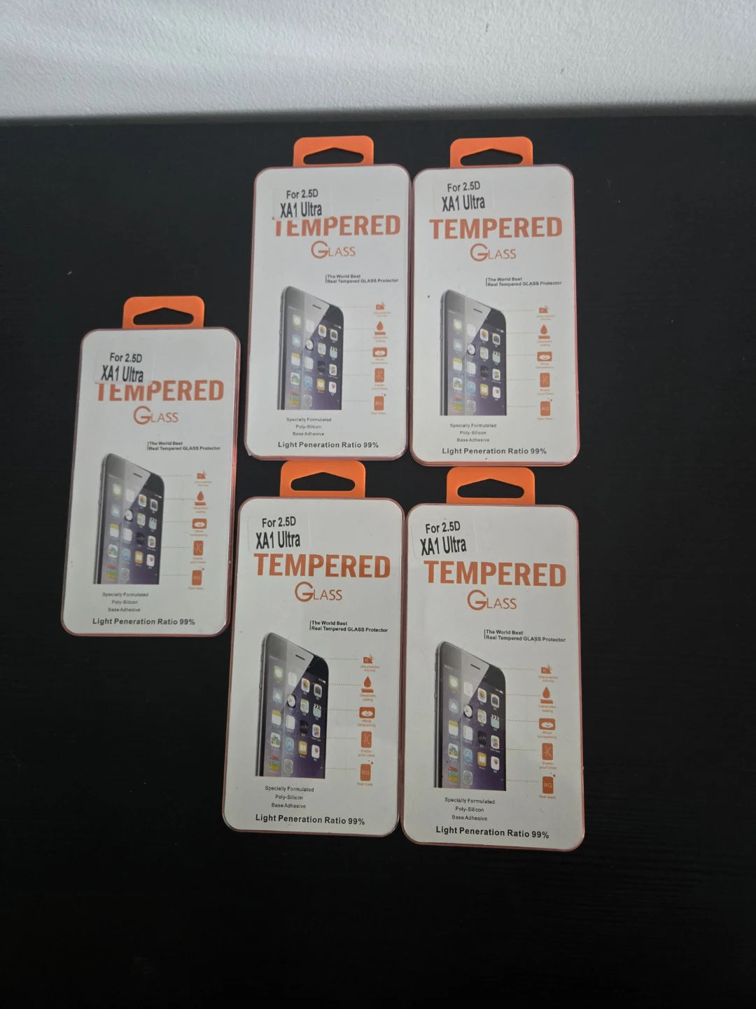 5x Tempered Glass Screen Protectors for Sony XA1 Ultra