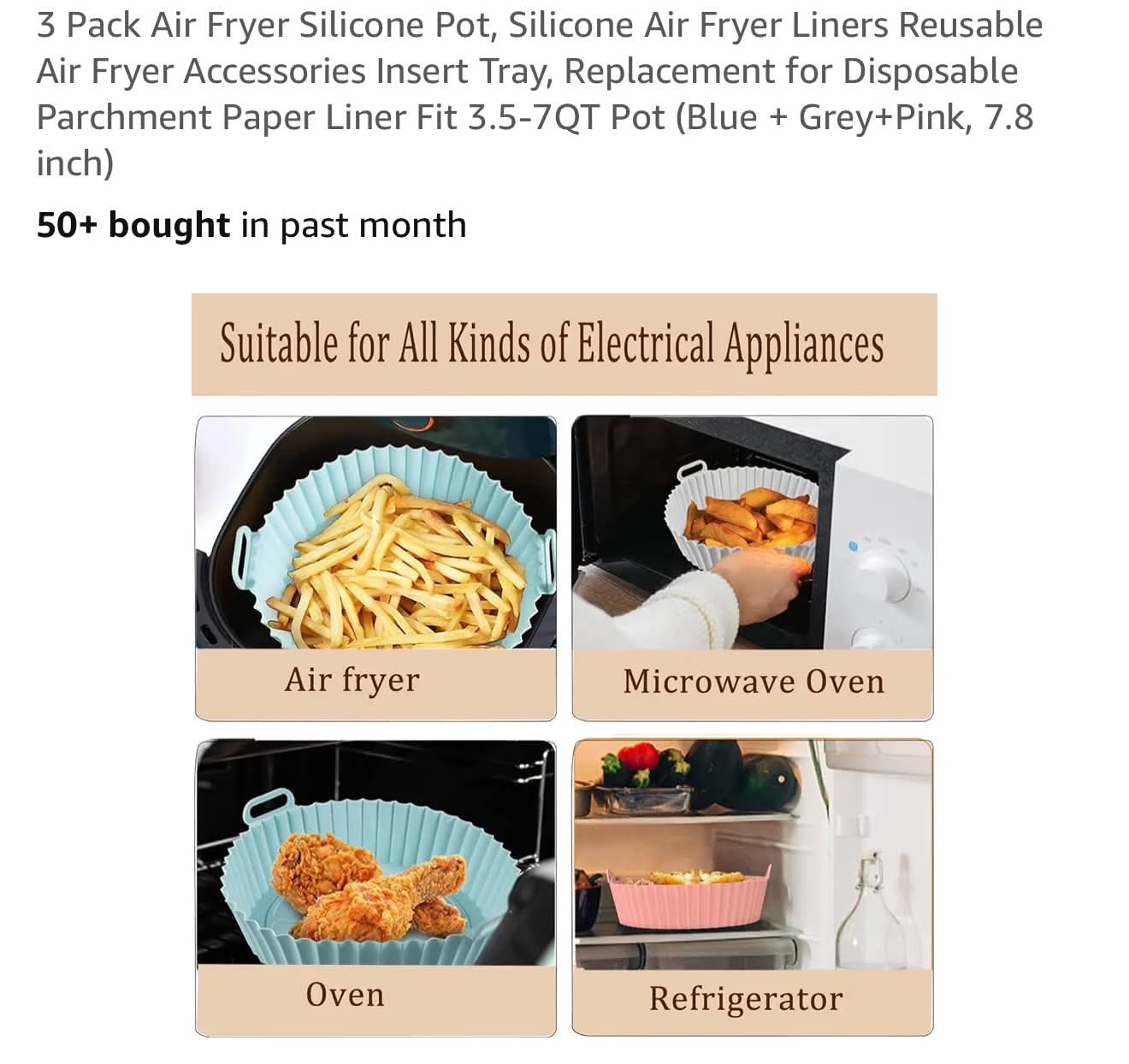 Silicone Air Fryer Liner 3pcs - photo 4