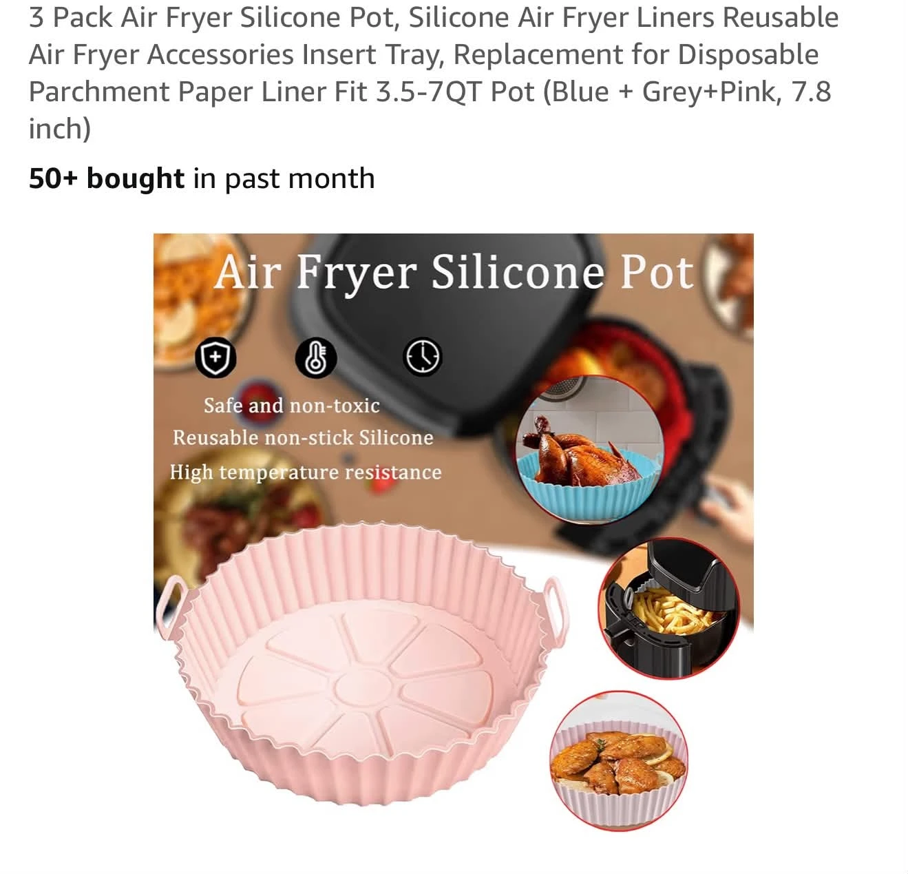 Silicone Air Fryer Liner 3pcs - photo 5