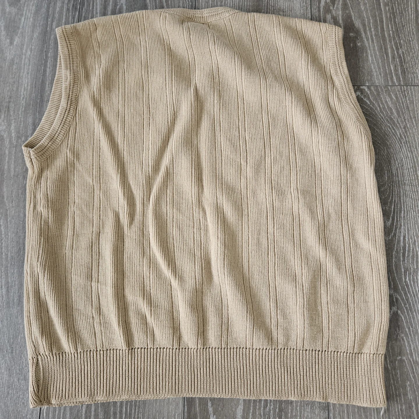 Ansar Tricot Beige V-Neck Sleeveless Sweater Vest - photo 2