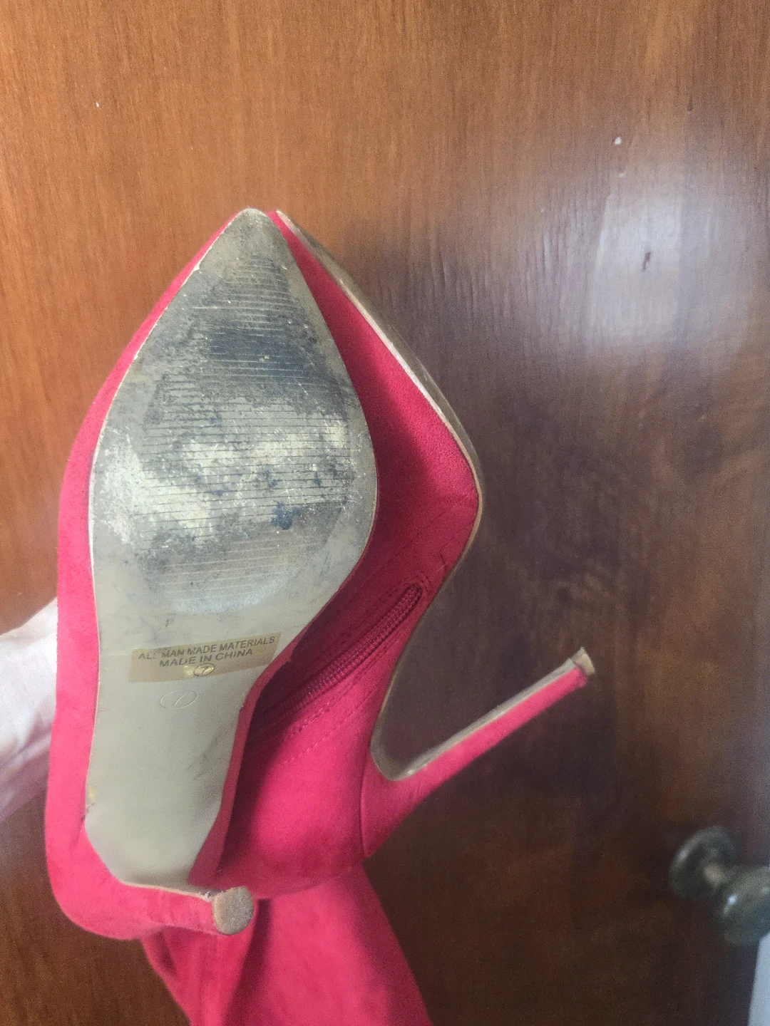 Red Suede  Over-the-Knee Stiletto Boots - photo 5
